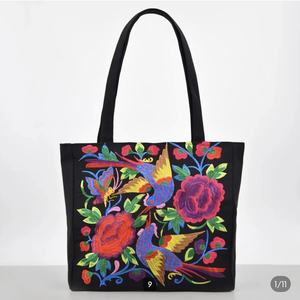 Fourre-tout en coton écologique extra large pour femmes Toile douce à pois brodés Doublure intérieure en polyester portable Logo doux et confortable - Product Image 3