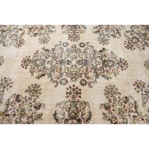 Tapis turc surdimensionné 7,1x10,6 pieds, tapis en laine vintage à bordures vertes - Product Image 5