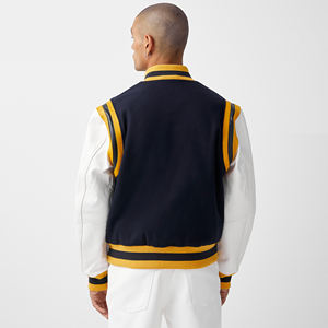 High Quality Custom Logo Embroidery Design Sleeve Baseball Letterman Varsity Jacket Men <b>Factory</b> Wholesale OEM New Fabric - Product Image 3