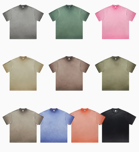 เสื้อยืดผ้าฝ้ายแท้สำหรับฟอกสีกรดแบบวินเทจพิมพ์ลายโลโก้ได้ตามต้องการ - Product Image 6