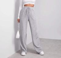 Pantalon de Jogging Ample et Confortable pour Femme, Couleur Unie, Coupe Droite, à Cordon de Serrage (Vérifié PayPal)