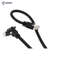 Câble de caméra de vision industrielle GigE (CAT 6), connecteurs RJ-45, avec vis, angle droit, direction vers le BAS