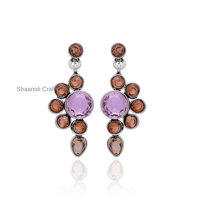 Boucles d'oreilles indiennes faites à la main en forme de goutte de larme et de demi-cercle pour femmes et filles