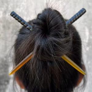 Polished Finish Buffalo Horn <b>Hair</b> <b>Pins</b> <b>for</b> Women's Ox Horn <b>Hair</b> Styling Stick Natural Accessory - Product Image 2