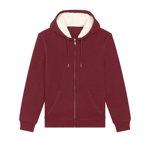 Sudadera con Capucha y Cremallera para <span class=keywords><strong>Hombre</strong></span>, Sudadera de Algodón de Bambú, Sudadera con Capucha Gruesa de <span class=keywords><strong>Forro</strong></span> <span class=keywords><strong>Polar</strong></span> con Media Cremallera, Fabricantes de Ropa para <span class=keywords><strong>Hombre</strong></span> - Product Image 4
