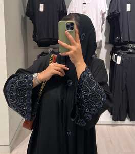 2024 Best-Selling Trending Collection Designer Handmade Silk Long Sleeve Anti-Wrinkle Abaya for Adults <b>PRAYER</b> Wear - Product Image 3