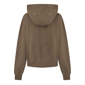 Sudadera con Capucha Corta para Mujer, de Algodón y Poliéster, con Logotipo Frontal, Color Marrón, Talla Grande, Estilo Pullover, para Invierno, con Bolsillo Tipo Canguro, de Felpa - Product Image 2