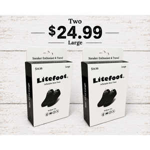Litefoot Paquete de 2 Hormas Inflables Grandes de TPU Ecológicas, Ligeras y Portátiles para Zapatos - Product Image 1