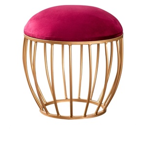 Taburete para sentarse de metal con acabado brillante de calidad superior, taburete sostenible para muebles de dormitorio o comedor con forma personalizada - Product Image 2
