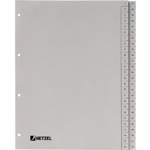 Hetzel DIN <b>A4</b> 1-52 Polypropylene Grey Numeral Register-File <b>Folder</b> Accessories - Product Image 1