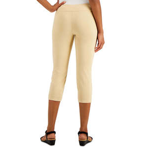 Pantaloni Capri da Donna Alfani, Taglia 8, Marrone, a Vita Alta, Stile Pencil, Traspiranti, con Controllo Pancia, Modello Pull-On - Product Image 2