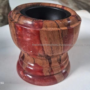 Brûleur bakhoor en résine verte de 3 "avec joints en bois, Brûleur de oud en résine époxy scintillante pour joints en bois, Brûleur d'arôme islamique en résine - Product Image 1