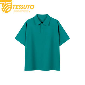Camiseta de Manga Corta para Hombre Tessuto, 100% Algodón, Tejido de Punto, Anti-Pilling, Diseño Liso, Cuello con Estampado por Transferencia de Calor - Product Image 1