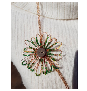 Nackles tricotés avec fleur fait à la main Alexandrite Birthstone collier femmes amérique cadeau chaîne fête Figure colliers pendentif nous - Product Image 2