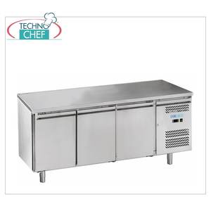 Équipement de réfrigération pour cuisine commerciale M-GN3100BT-FC Table réfrigérée Forcold 3 portes Système enfichable Classe E Temp. - Product Image 1
