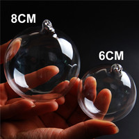 Boules d'anneau en verre transparentes artificielles Boules de Noël Tentures d'arbre de Noël Anneau Globe pour la décoration de fête