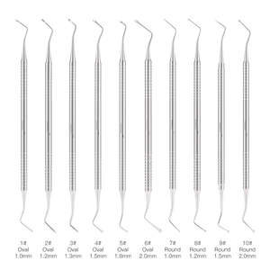 Cuillères d'excavation endodontiques dentaires en acier inoxydable, instruments manuels à double extrémité, 1 paquet - Product Image 2
