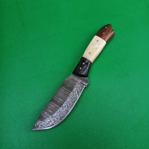 Couteau de chasse à lame fixe en acier damas fait à la main pour le camping avec gaine en cuir couteaux japonais - Product Image 5