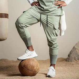 Customized Stylish Men's Poly Cotton Work <b>Trousers</b> Mid Waist Pro <b>Builder</b> Cargo Pants With Drawstring Closure Casual Style - Product Image 4