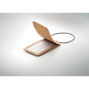 Étiquette de bagage ovale en liège durable, porte-badge et accessoire écologiques - Product Image 1