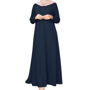 Robe Abaya Khimar en Chiffon Droite Modeste de Style Arabe Islamique pour Femmes Manches Régulières Burqa Caftan Robe Motif Uni - Product Image 1
