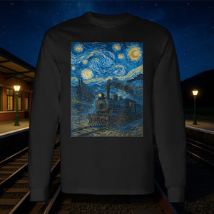 T-Shirt a Maniche Lunghe con Motivo Treno a Vapore per Adulti, Prodotto Promozionale - Product Image 3