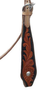 Western Horse Headstall Premium Bride en cuir de vachette usiné à la main avec motif floral Équipement d'équitation durable Exportation indienne - Product Image 4