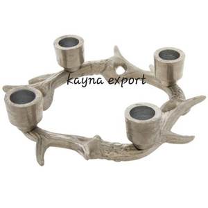 Candelabro de Metal con Diseño Moderno de Astas de Ciervo, Niquelado, para Decoración de Mesa en el Hogar y la Temporada Navideña - Product Image 6