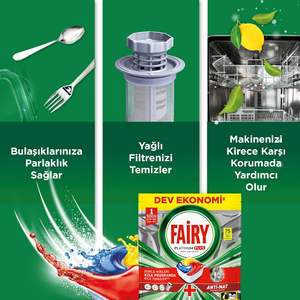 Cápsulas/Tabletas de Detergente para Lavavajillas Fairy Platinum Plus, 75 Lavados, Aroma a Limón, Diseño Especial - Product Image 4