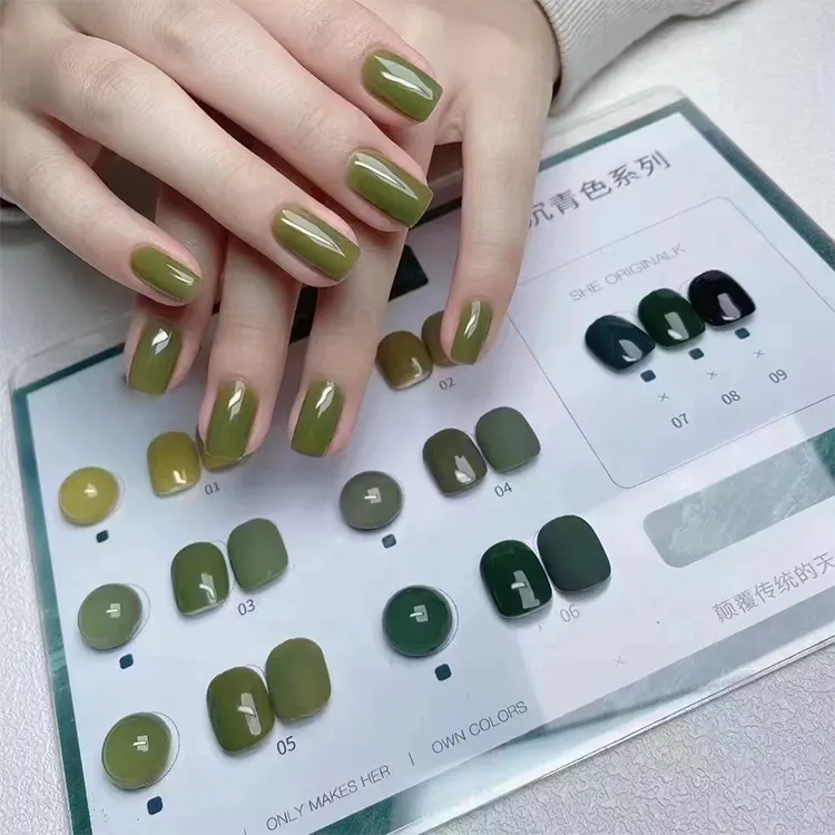 ZRKGEL – vernis à ongles en Gel vert, nouveau style, Logo OEM/ODM, UV LED, marque privée, usine chinoise, 2022