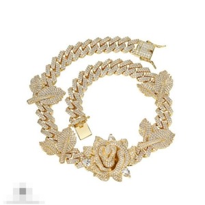 925 เงินสเตอร์ลิงสีขาว Moissanite เพชร Iced Rose ดอกไม้ Moissanite เครื่องประดับเพชรทําสําหรับเครื่องประดับที่กําหนดเอง - Product Image 4