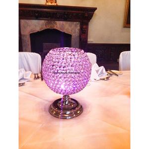 Candelabros plateados de elegancia brillante con cuentas de Metal y cristal de lujo para decoración de mesa y centros de mesa para eventos de boda - Product Image 2