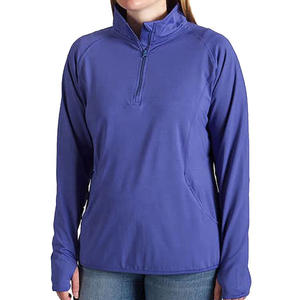 Vente en gros personnalisée couleur unie quart de fermeture éclair respirant Performance Golf pull Sports Fitness 1/4 quart de fermeture éclair pour les femmes - Product Image 1