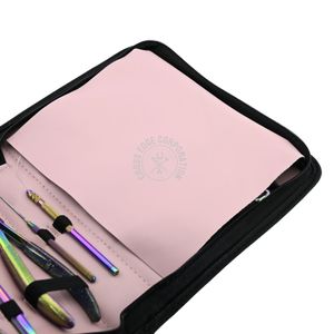 Pince à extension de cheveux Microlink rose avec logo personnalisé avec pinces à cheveux et boucle de traction Kit d'outils d'aiguilles en acier inoxydable de types C - Product Image 6