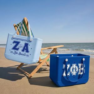 Bolsa de Playa Grande Impermeable de EVA, Bolsa de Mano para Hermandades, Bolsa de Playa de Goma con Logotipo Personalizado, Bolsa de Playa de Viaje Grande y Pequeña para Regalo Greek Life - Product Image 1