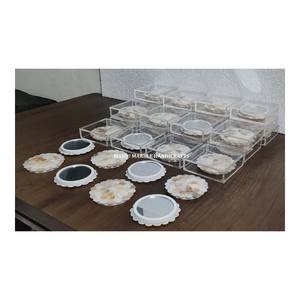 Caja acrílica de espejo de concha de madreperla blanca de calidad superior, obsequios de piedras preciosas de boda, espejo de madreperla MDF - Product Image 3