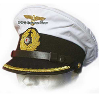 Casquette à visière en laine 100% noire de haute qualité, édition limitée ZIWA INTL, style allemand de la Seconde Guerre mondiale, avec insignes allemands brodés à la main, unisexe, quatre points.