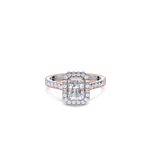 Anillo de Compromiso con Doble Halo de Diamantes Corte Radiante de 1.57CT, Plata de Ley 925 Sólida, Bañado en Rodio, con Pavé - Product Image 1