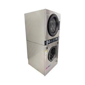 Lavadora-Secadora Comercial Apilable de Acero Inoxidable de 220V 6kW 12kg, Operada con Monedas - Product Image 2