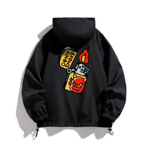 Blouson d'aviateur noir sur mesure à capuche avec fermeture à glissière pour l'extérieur, tenue décontracté de coupe régulière doublée de polyester pour le printemps et l'automne - Product Image 2