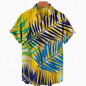 Camiseta hawaiana con estampado personalizado para hombre, ropa de playa relajante, con sublimación, gradiente, fabricación de camisas multicolor - Product Image 6