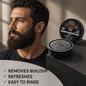 Shampoo solide pour barbe naturel avec beurre de karité, amande, huile de macadamia, huile d'olive, extraits botaniques d'aloe vera et vitamine E pour hommes 60g - Product Image 2