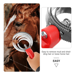 Peigne à poils pour bétail, grattoir de nettoyage, peigne à curry réversible pour l'entretien du bétail, instrument vétérinaire en acier inoxydable - Product Image 6
