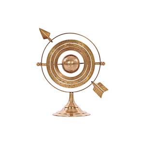 Sphère armillaire de table en laiton antique Globe Astrolabe Zodiac Gravé Objet décoratif pour salon - Product Image 2