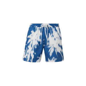 Pantalones cortos de baño de calle de poliéster 100% de alta calidad, ajuste Regular, lona sólida de punto, corbatas con cordón medio, Logo, hendidura teñida lisa - Product Image 6