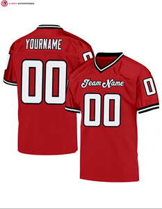 เสื้อฟุตบอลสไตล์อเมริกันย้อนยุคสีแดง - Product Image 1