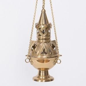 Quemador de incienso colgante de latón puro duradero y elegante con diseño en relieve más vendido, soporte de incienso personalizado chapado en oro. - Product Image 6