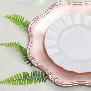 Platos de cargador de oro rosa, bandeja para servir cena, plato de postre, plato de postre, plato de ensalada para fiesta, hogar, restaurante, uso - Product Image 3