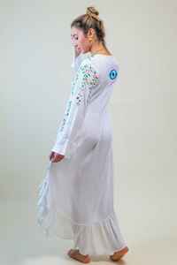 Venta caliente de la fábrica de moda personalización bordado vestido largo gitano Folk tradicional vestido Maxi - Product Image 4