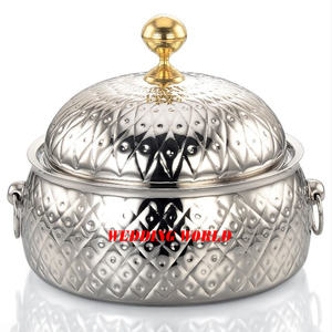 Ensemble de deux casseroles Meena Sticker Design Hotpot de qualité supérieure faites à la main chauffe-plats en métal de luxe vente à chaud - Product Image 2